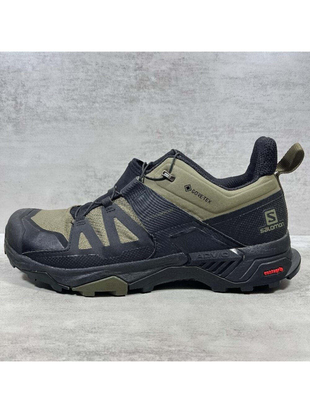 Salomon X Ultra 4 GTX Gore-tex Hiking Shoes - Men's Size 8 - Green Black